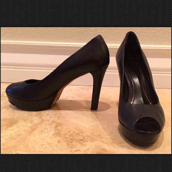 GUCCI Black Leather Open Toe Pumps Heels 10M ITALY - Picture 5 of 8